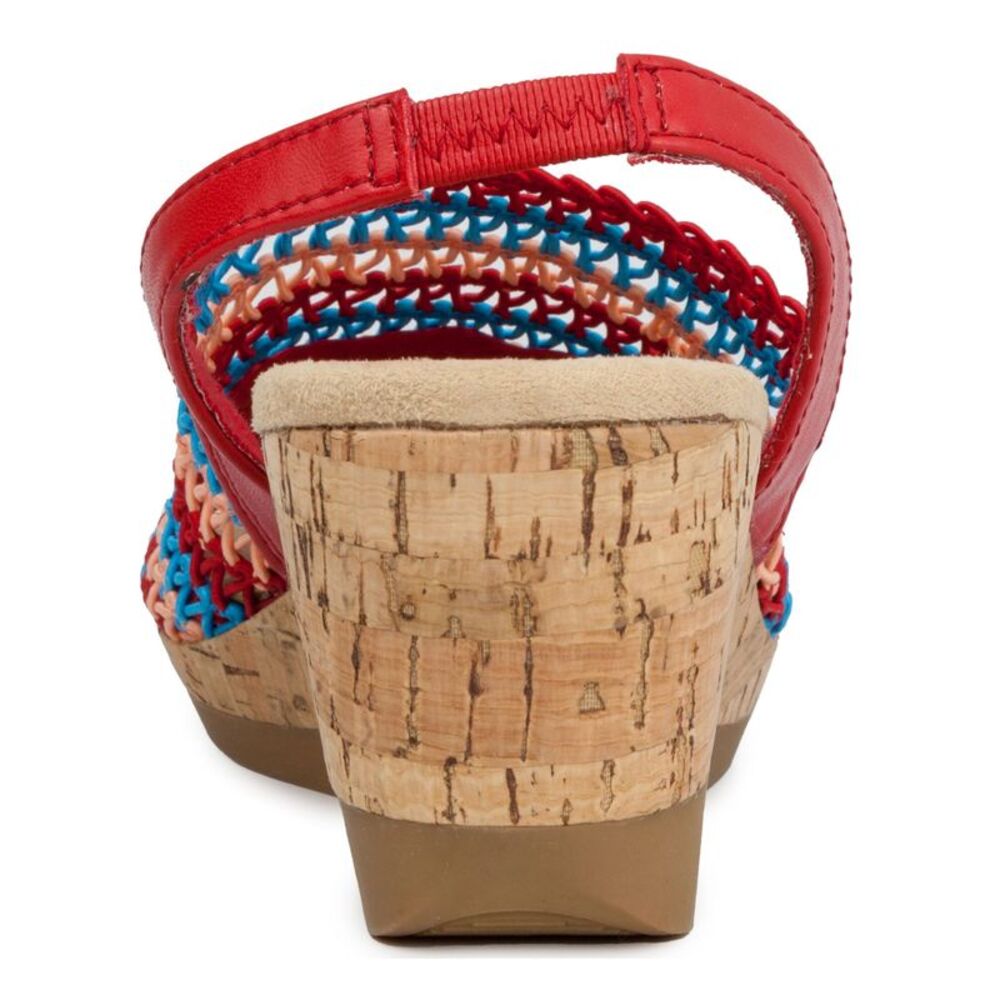 KAREN SCOTT Womens Red Cork Look Meriamm Wedge Slip On Slingback Sandal 5.5 M - Picture 3 of 4